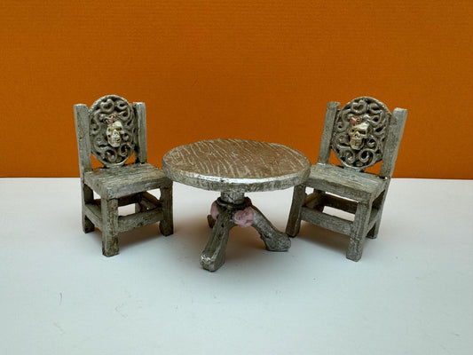 Silver Halloween Table and Chair Set